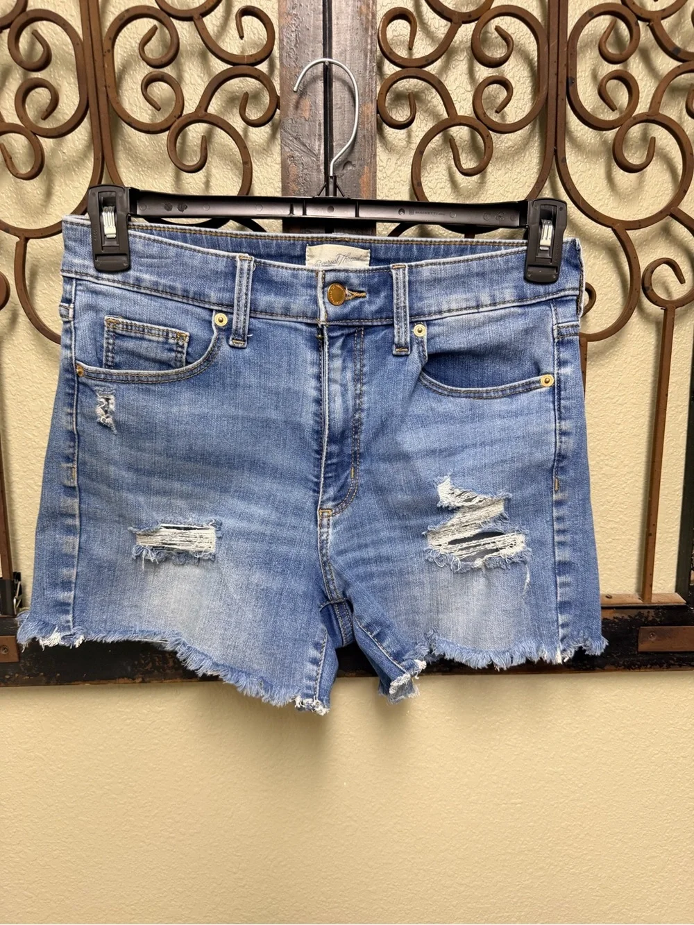 Universal Thread Light Blue Distressed High-Rise Jean Shorts